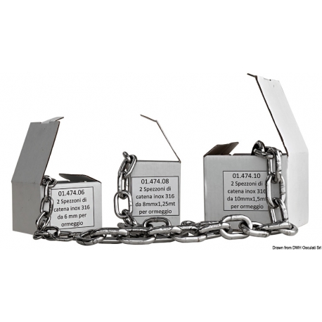 Kettenglied aus rostfreiem Stahl AISI 316