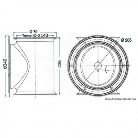 Stern thruster tunnel - Lewmar