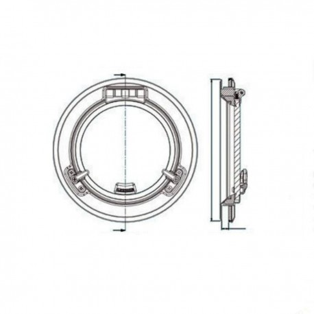 AISI 316 stainless steel round porthole - Lewmar