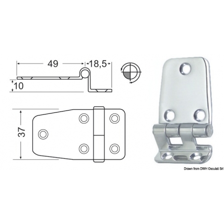 Cerniera a sbalzo 2 mm 20581