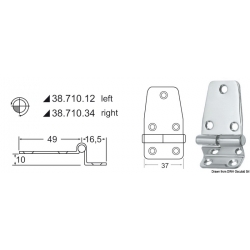 2mm konsolgångjärn 20578