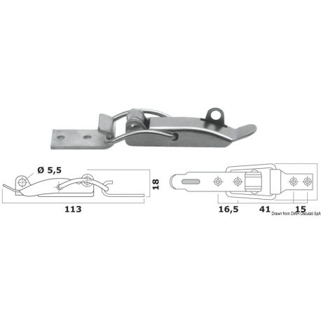 Cerradura de palanca de acero inoxidable con soporte de almohadilla 2623