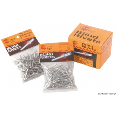 Rivet en acier inoxydable, tête normale 2505