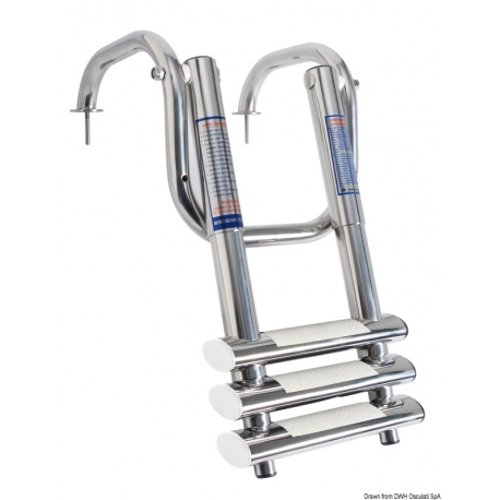 Échelle de bain télescopique super-compacte avec poignées 30925