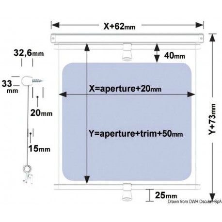 Skyshade Cabinshade store à enroulement pour écoutilles et fenêtres - Oceanair