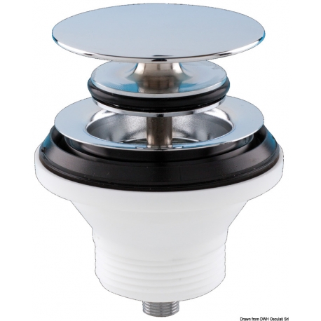 Chrome mushroom-shaped drain plug 43261