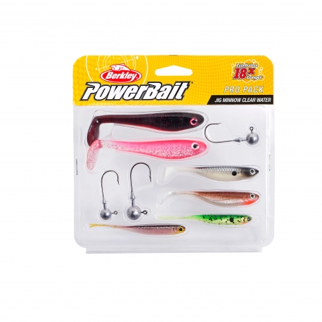 Berkley PowerBait Pro Pack Jig Minnow Clear Water kit de 7 pièces artificielles