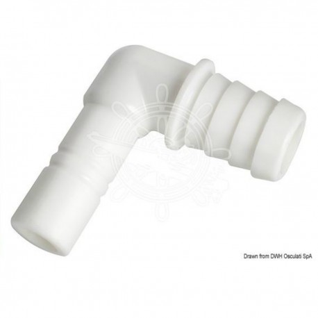 Zylindrisches Kniestück für 20 mm Schlauch. - Walfisch