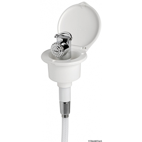 Elegant shower cubicle with push-button shower Mizar