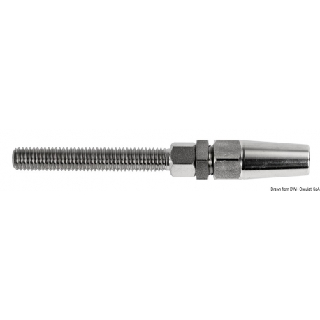 Terminal to be inserted in turnbuckles with right-hand metric thread