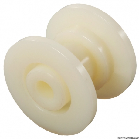 Ersatzrolle aus Nylon oder Hartgummi für Bugrolle