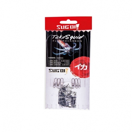 Sugoi Tako Squid Fluorocarbono montura lista para tataki