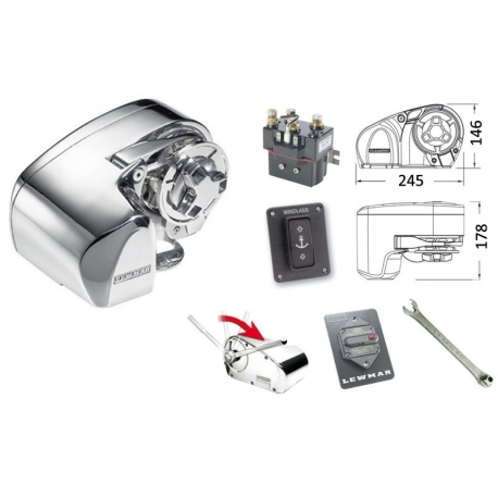 Anchor windlass Pro 1000 700 W ⌀ 6 mm. 12 V with bell - Lewmar
