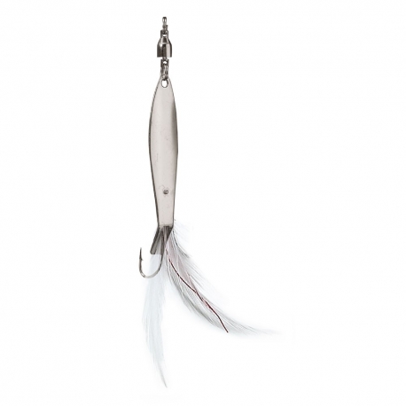 Cuillère de pêche à la traîne Sele 45 avec plume blanche