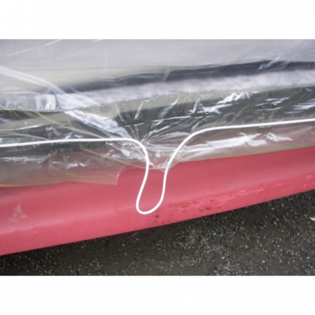 Transparent tarpaulin with elastic band for boat cover