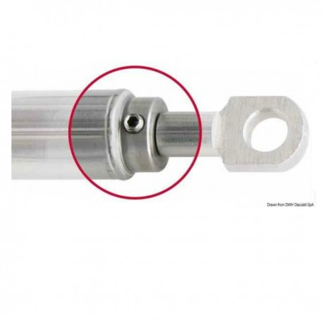 Stainless steel gas spring eye-eye with adjustable setting