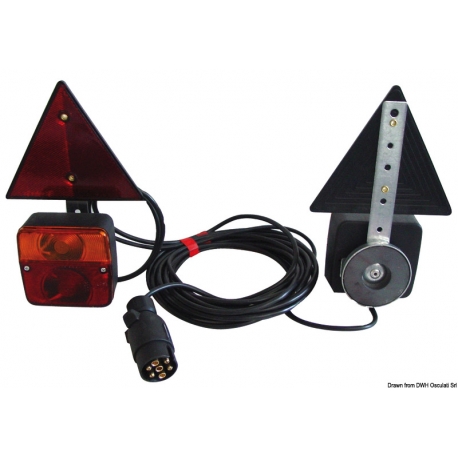 Kit fanali a LED triangolo e cavi con fissaggio magnetico 12/24 V