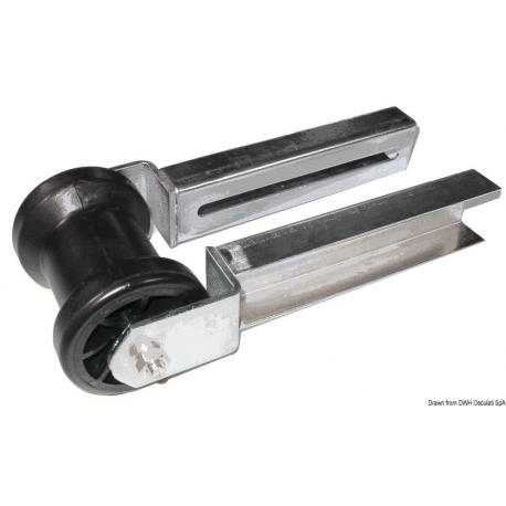 Bracket with universal roller 150 mm.