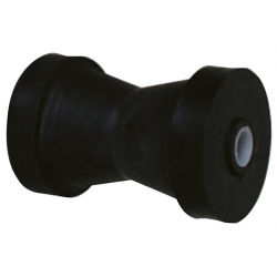 Einzelne Rolle 130 mm. Ø 85 mm. schwarz mit Ø 15 mm Loch.