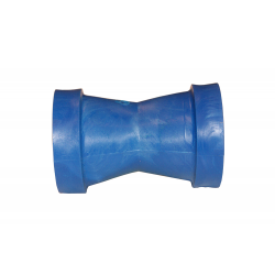 Single handle roller 130 mm. Ø 85 mm. blue with Ø 15 mm hole.