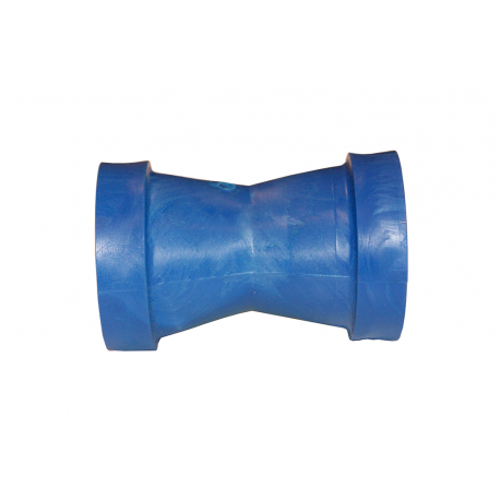 Rullo singolo reggichiglia 130 mm. Ø 85 mm. blu con foro da Ø 15 mm.