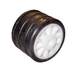 Rouleau latéral simple 80 mm. Ø 105 mm. noir avec trou de Ø 15 mm.