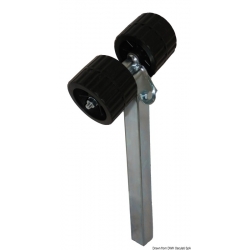 Bracket with 2 side tilting rollers Ø 100 mm.