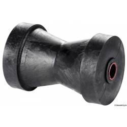 Enkel kölrulle 130 mm. ⌀ 80 mm. svart med Ø 16 mm hål.