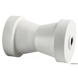 Rouleau à poignée unique 130 mm. ⌀ 80 mm. blanc avec trou Ø 16 mm.
