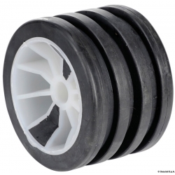 Einseitige Rolle 76 mm. ⌀ 105 mm. schwarz mit Ø 14,5 mm Loch.