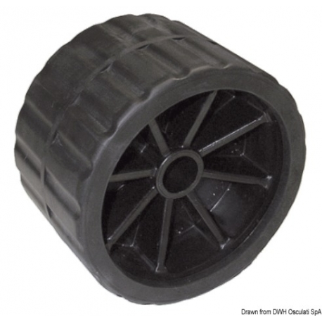 Single side roller 75 mm. ⌀ 120 mm. black with Ø 15 mm hole.