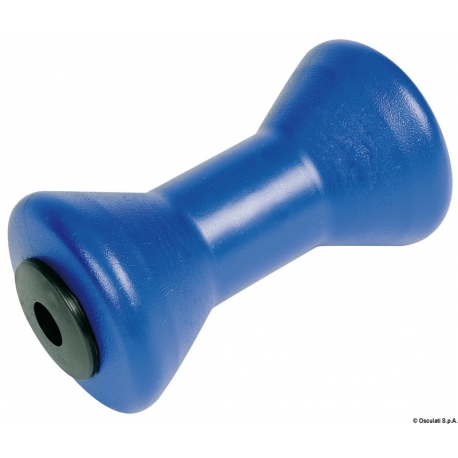 Single keel roller 195 mm. Ø 110 mm. blue with Ø 21 mm hole.