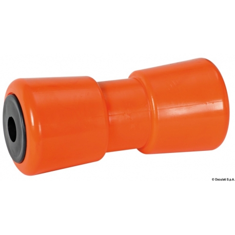 Rullo singolo reggichiglia 185 mm. Ø 81 mm. arancione con foro da Ø 21 mm.