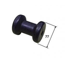 Universal single roller 100 mm. Ø 77 mm. black with Ø 14 mm hole.