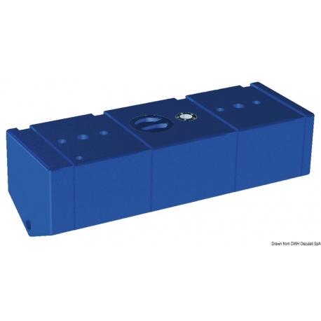 86 Lt. rigid tank for black water in blue polyethylene
