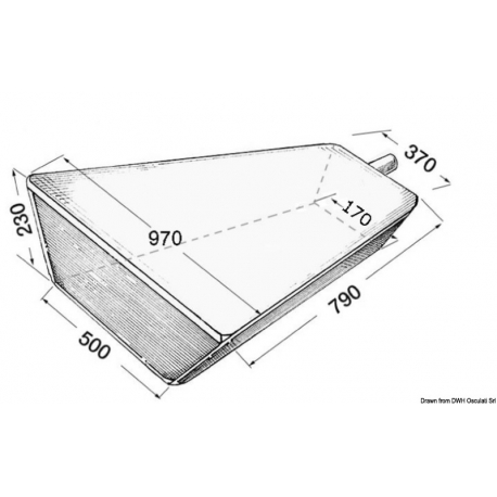 Rigid 80-liter triangular tank for drinking water made of white polyethylene