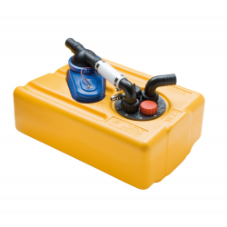 Rigid 35 L tank with 12 V pump for black/grey water, yellow plastic – Can SB