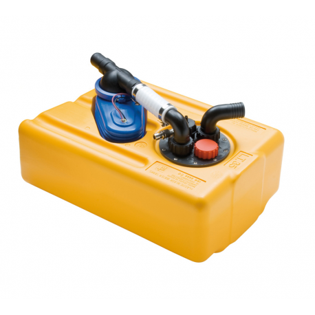 Serbatoio rigido 35 Lt. con pompa 12 V per acque nere/grigie in plastica giallo - Can SB