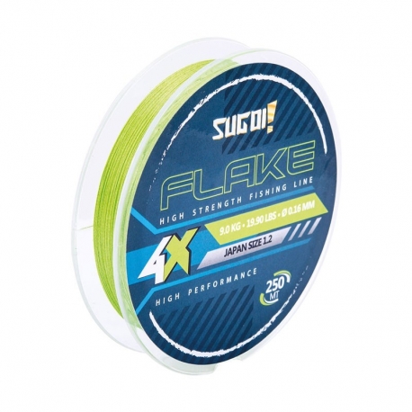 Sugoi Flake 4X Braid 0.25MM braid 250M Fluo green