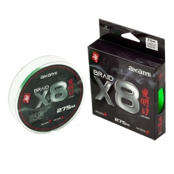 Akami Yoake X8 0,12 mm flettet snøre 275 meter grønn