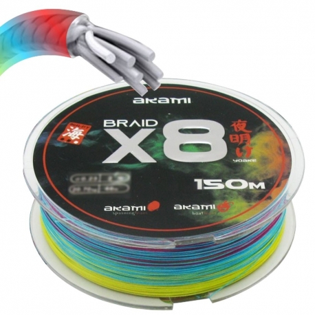 Akami Yoake X8 0.14MM trecciato da 250M multicolor