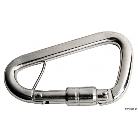 Stainless steel carabiner for belts 100mm