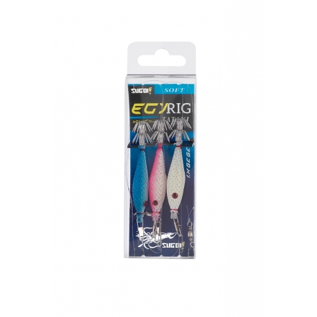 Sugoi Soft Egi Rig 1.5 ligne prête à l'emploi avec trois tataki oppai