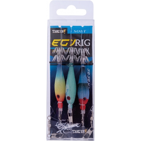 Sugoi Soft Egi Rig 1.5 ligne prête à l'emploi avec trois tataki oppai