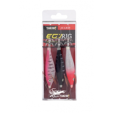 Sugoi Hard Egi Rig 1.5 ready line avec trois tataki oppai