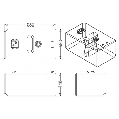 207 Lt. polyethyleen brandstoftank met meegeleverde peilstok - Sic Electronics Division