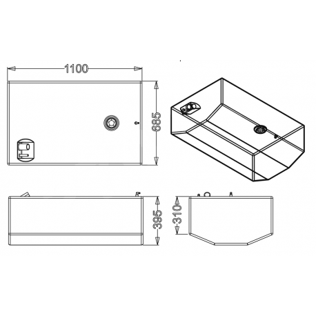 270 Lt. polyethylene fuel tank with dipstick included - Sic Electronic Division