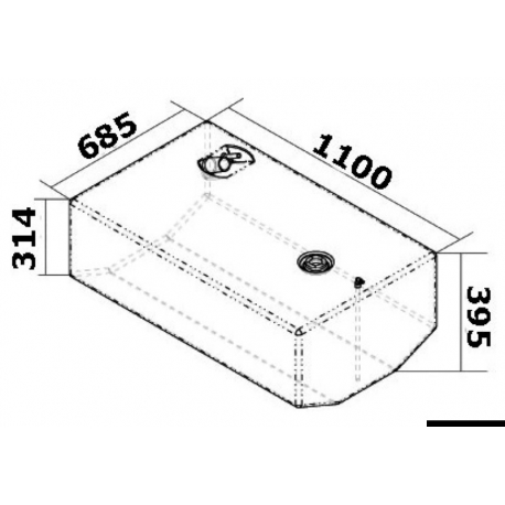 270 Lt. polyethylene fuel tank with level indicator