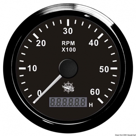 96 mm Ø compte-tours 0-6000 RPM avec compteur d'heures
