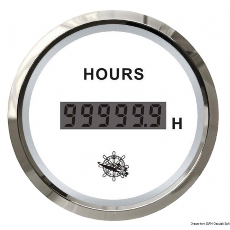 Compteur horaire Ø 57 mm. 12/24 V